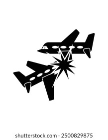 Flugzeugabsturz-Symbol, Vektorbester Flachsymbol.