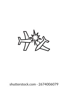 Icono de accidente de avión, el mejor ícono de línea de Vector.