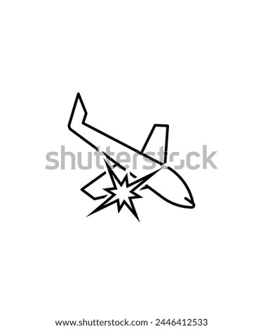airplane crash icon, vector best line icon.