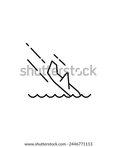 airplane crash icon, vector best line icon.