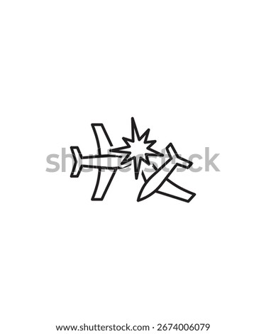 airplane crash icon, vector best line icon.