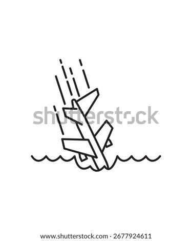 airplane crash icon, vector best line icon.