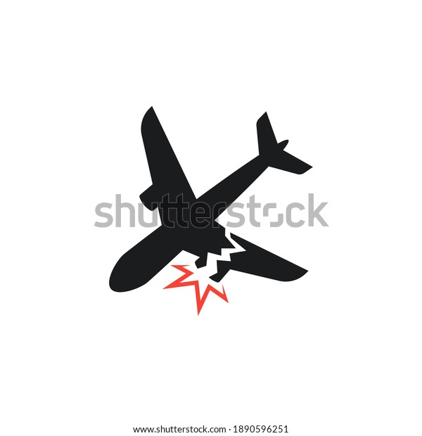 Airplane crash icon vector
illustration