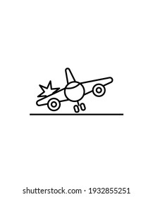 Airplane Crash Icon,vector Best Line Icon.