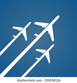 Airplane creative poster. Vector illustration.