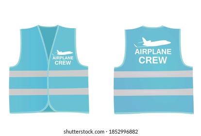 Airplane crew safety vest. vector