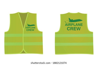Airplane crew safety vest. vector