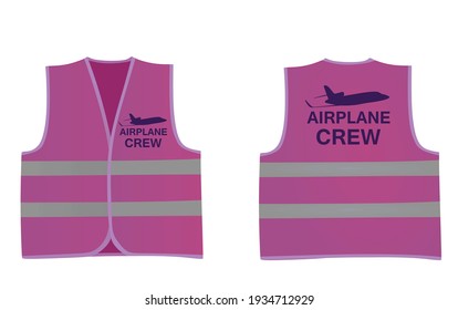 Airplane crew safety vest. vector