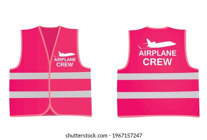 El chaleco de seguridad de la tripulación del avión. vector