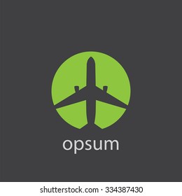 airplane cut identity template icon design element