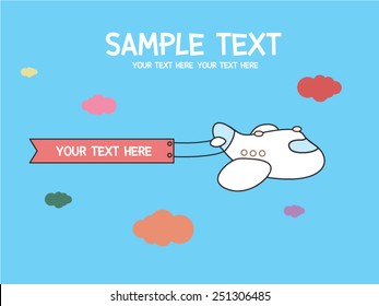 Airplane cute cartoon. Vector illustration