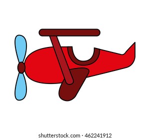 airplane cute toy icon vector illustration design