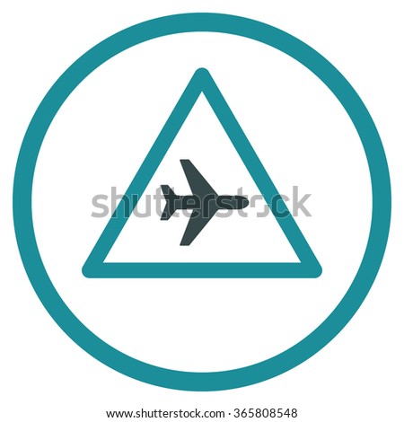 Airplane Danger vector icon. Style is bicolor flat circled symbol, soft blue colors, rounded angles, white background.