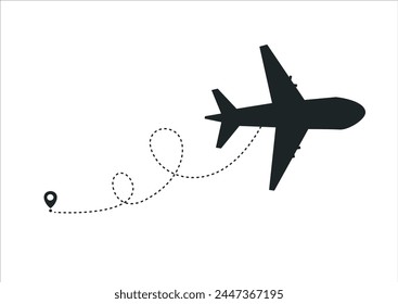 airplane dash line vector design