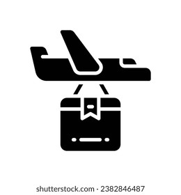 icono de glifo de entrega de avión. icono vector para tu sitio web, móvil, presentación y diseño de logotipo.