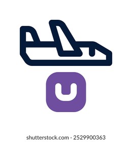 airplane delivery icon. vector dual tone icon for your website, mobile, presentation, and logo design.