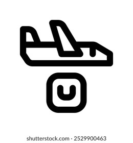 airplane delivery icon. vector line icon for your website, mobile, presentation, and logo design.