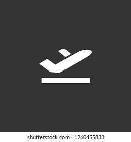 airplane departure icon vector. airplane departure sign on black background. airplane departure icon for web and app