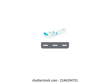 Flugzeugabflug Vektor isoliertes Emoticon. Abflugsymbol