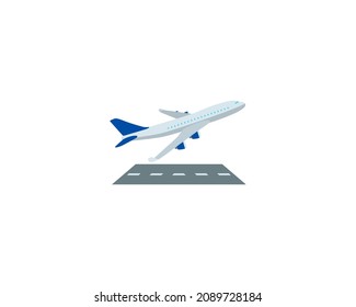 Airplane Departure vector isolated icon. Emoji illustration. Plane Taking Off vector emoticon
