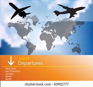 Airplane departures