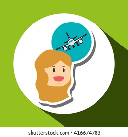 airplane design, flat illustration