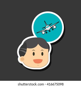 airplane design, flat illustration