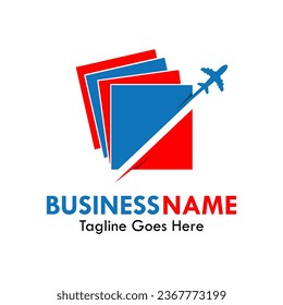 Airplane design logo template illustration