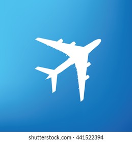 Airplane design on blue background,vector