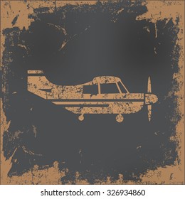 Airplane design on old paper background,vector