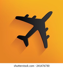 Airplane design on yellow background,clean vector