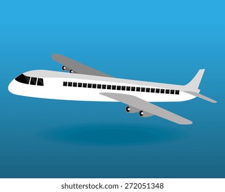 Airplane design over blue background, vector illustration.