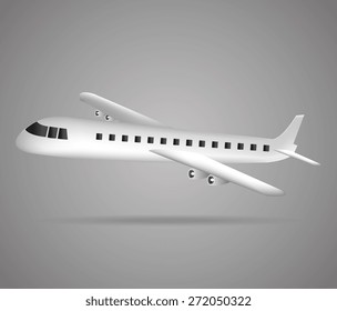 Airplane design over gray background, vector illustration.