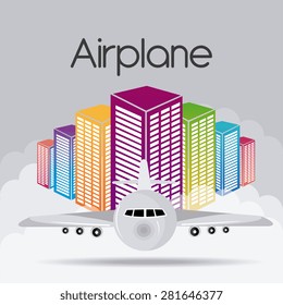 Airplane design over gray background, vector illustration.