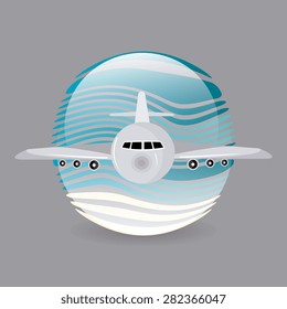 Airplane design over gray background, vector illustration.