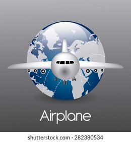 Airplane design over gray background, vector illustration.