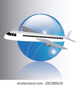 Airplane design over gray background, vector illustration.