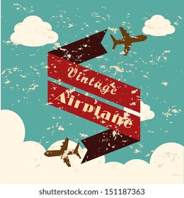 airplane design over sky background vector illustration 