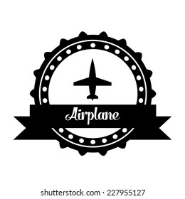Airplane design over white background, vector illustration