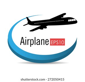 Airplane design over white background, vector illustration.