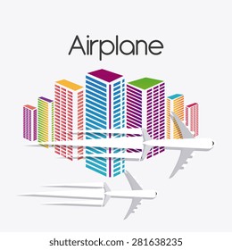 Airplane design over white background, vector illustration.