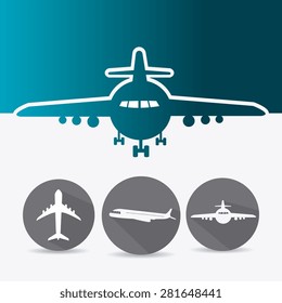 Airplane design over white background, vector illustration.
