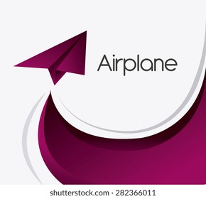 Airplane design over white background, vector illustration.
