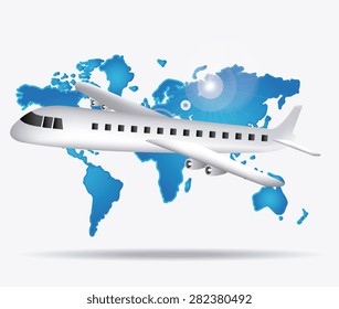 Airplane design over white background, vector illustration.