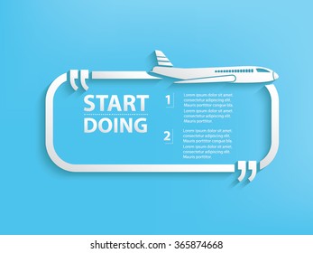 
Airplane Design and text box,vector