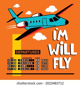 airplane design and typography funny cartoon