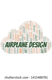 Airplane Design word cloud. Wordcloud made with text only.