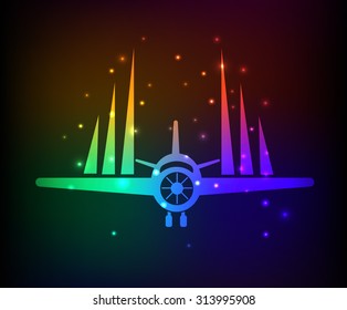 Airplane design,rainbow concept,clean vector