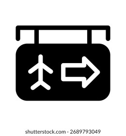 Ilustración de diseño de símbolo de Vector de Tablero de dirección de avión