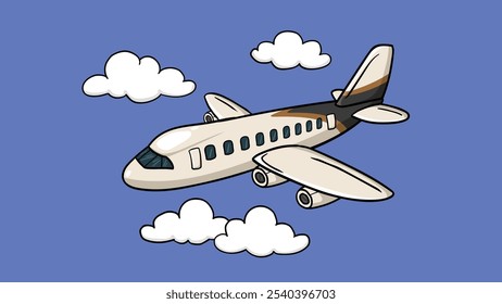 Airplane doodle art, Vector art,